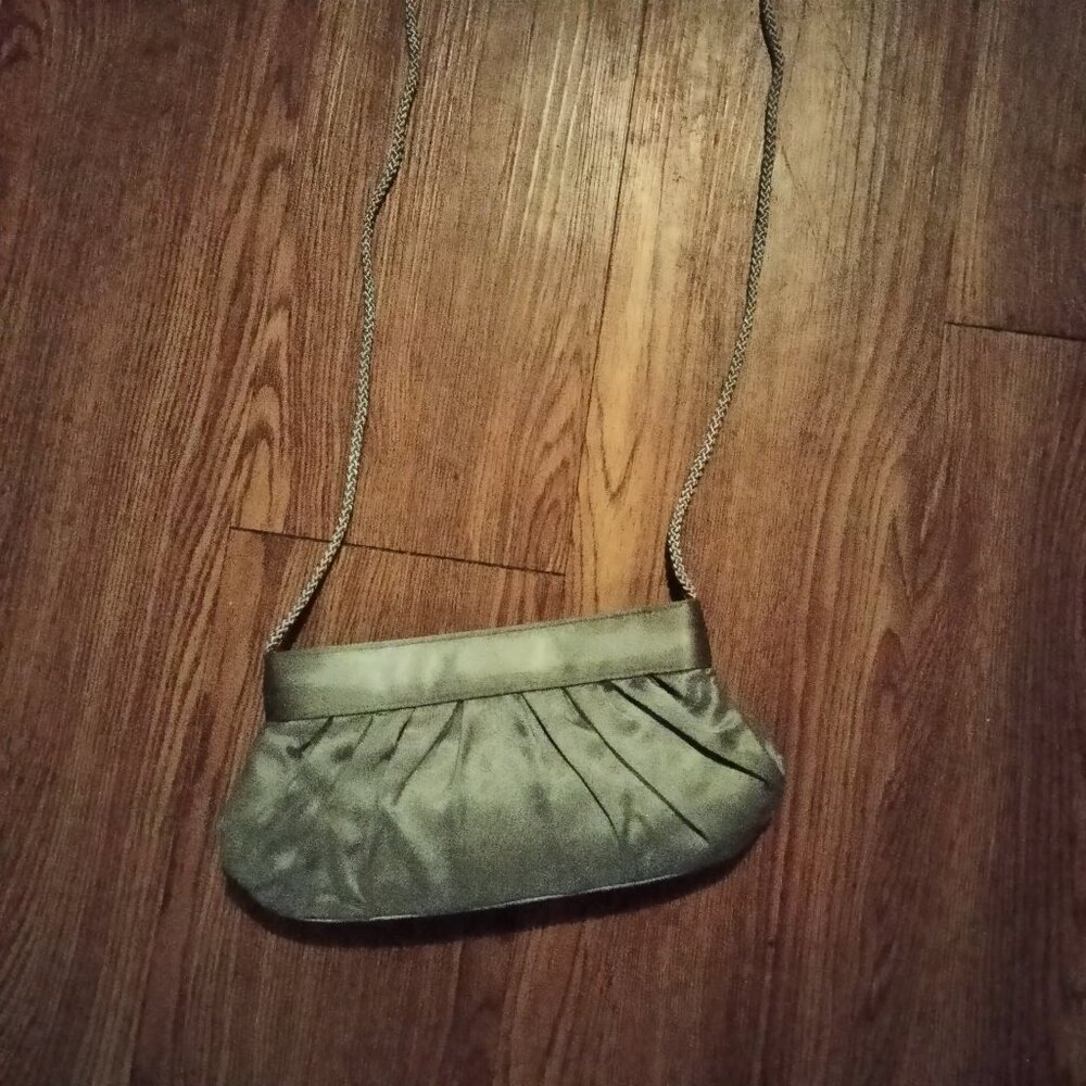 Silver Satin clutch